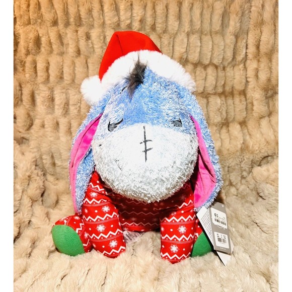 Disney Winnie the Pooh Eeyore Holiday Weighted Plush - New - Picture 3 of 7